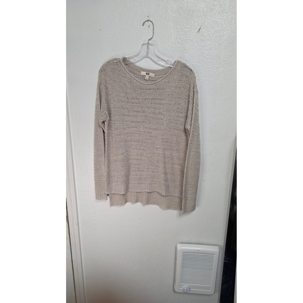 E3 by Etcetera Open Knit Sweater Womens Medium Tan Excellent